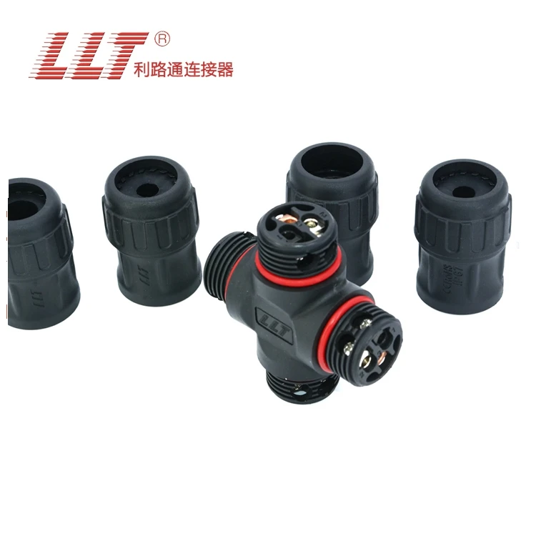 llt L25  35A 3pin 600V IP67 electric distribution led 4way screw wire assembly 2 3 4pin connector