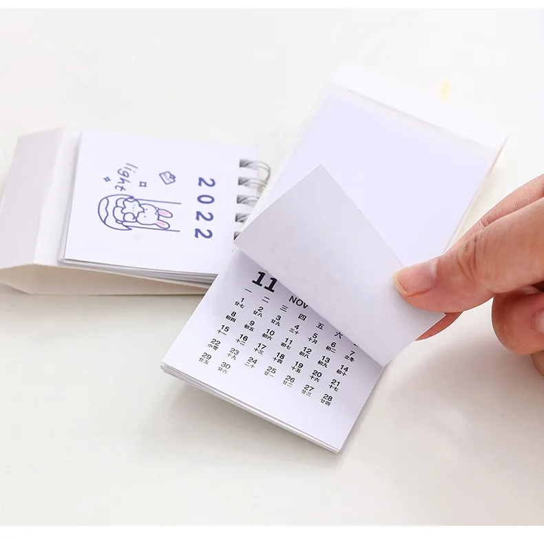 Mini Spiral desk calendar paper customized recorder desktop table calendars printing