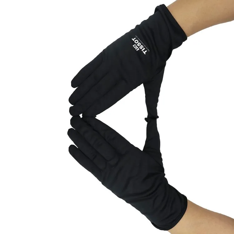 custom logo premium non dusting jewellery black microfiber cloth hand gloves for women jewelry watch handler cleaning polishing