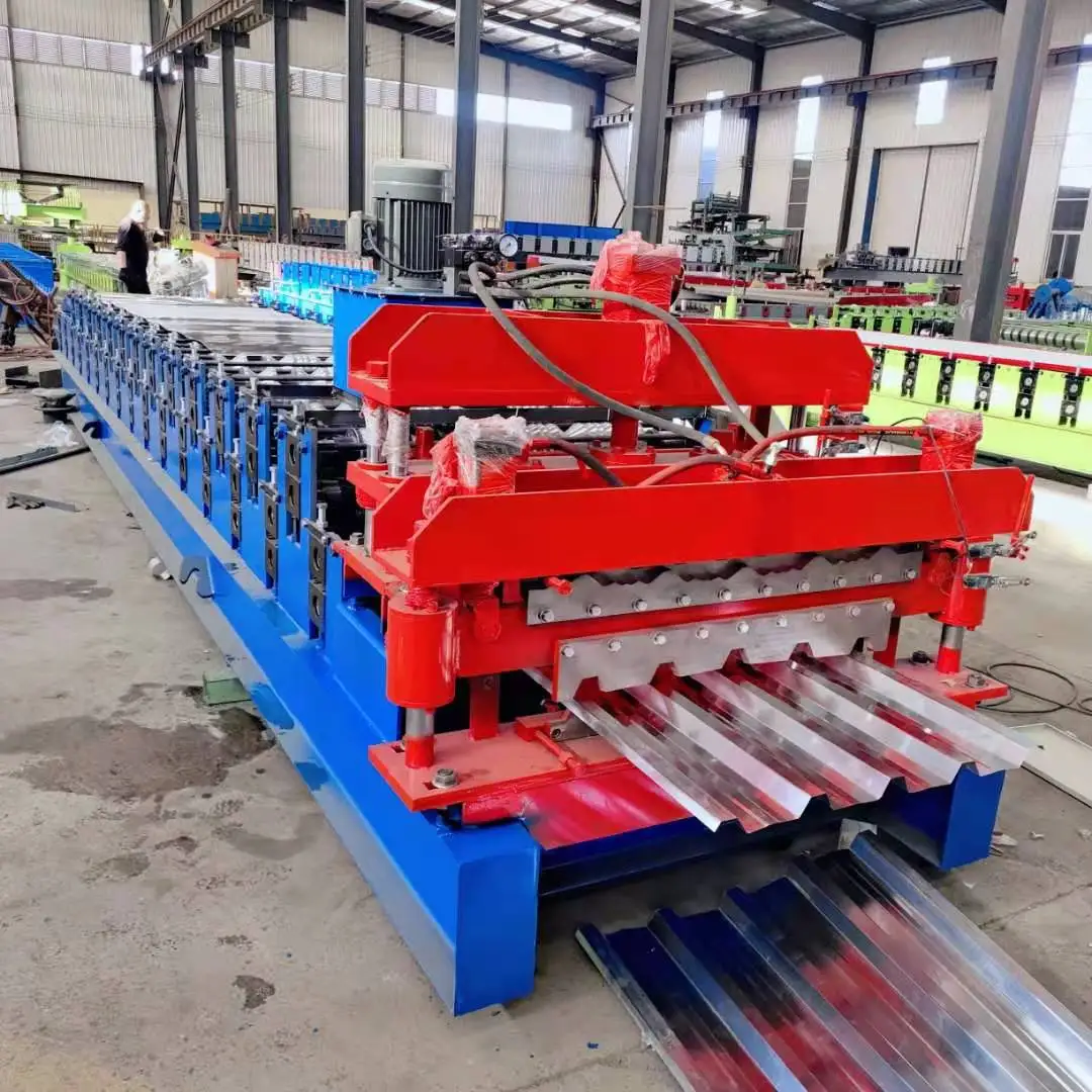 High quality glazed tole IBR sheet double layer trapezoidal roof press making machine roll forming machinery