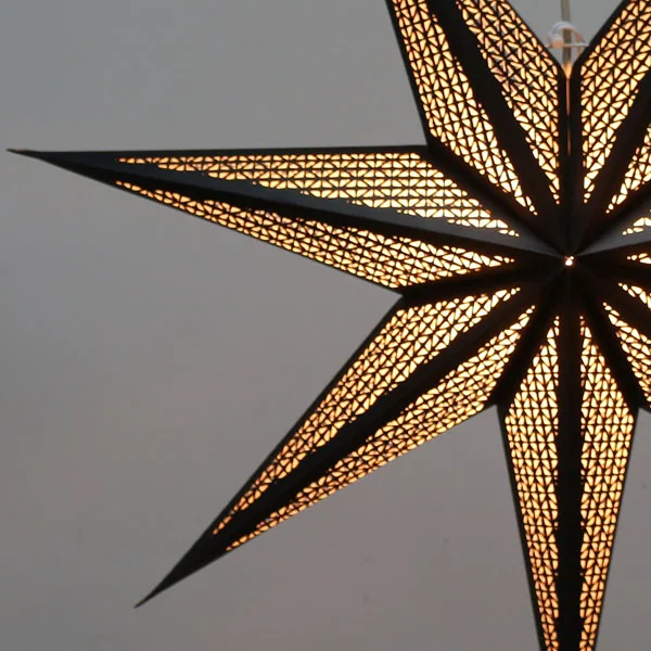 
Christmas Decoration Black Golden 7 Point Hanging Christmas Paper Star 
