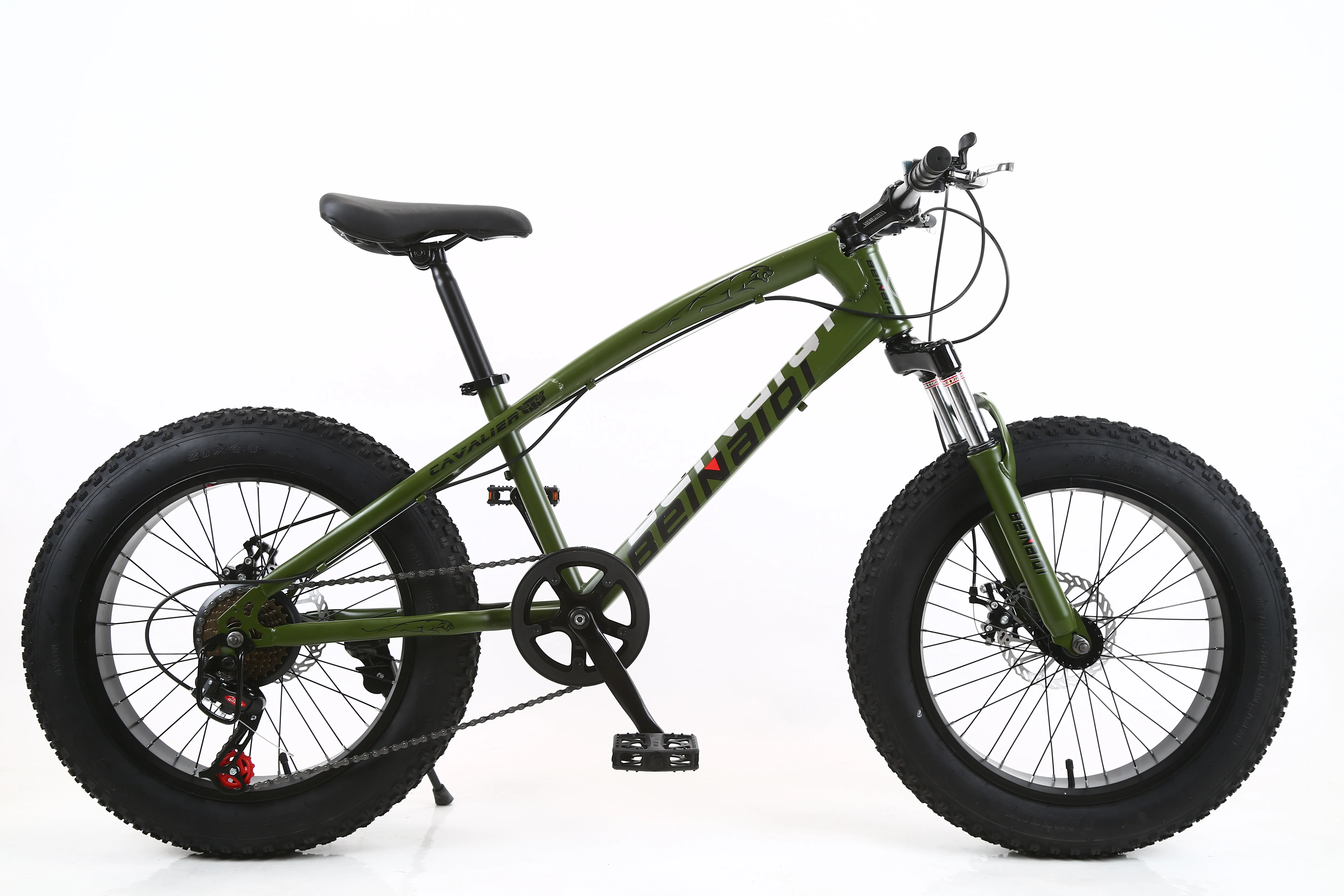 7-Speed Adult Steel Frame Front and Rear Brakes Mens and Womens Fat Tire Mountain Bike Snow Bike