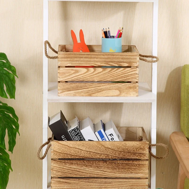 
Wooden packing gift craft Product Vintage solid wooden customized toy storage box vegetable fruit shipping crate 