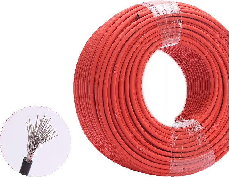 Red Black Solar Cable Photovoltaic Wire 1500VDC 12/10 AWG 4mm2 6mm2 Cable Tinned Copper for PV Panels TUV Certification
