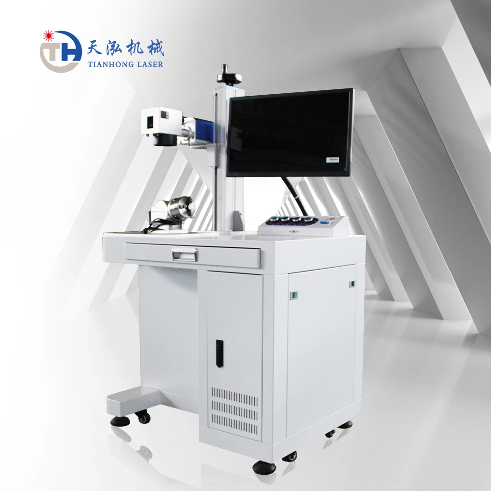 Factory Price Desktop JPT Mopa Color Fiber Laser Marking Metal Jewelry Engraving Machine with Rotary Axis