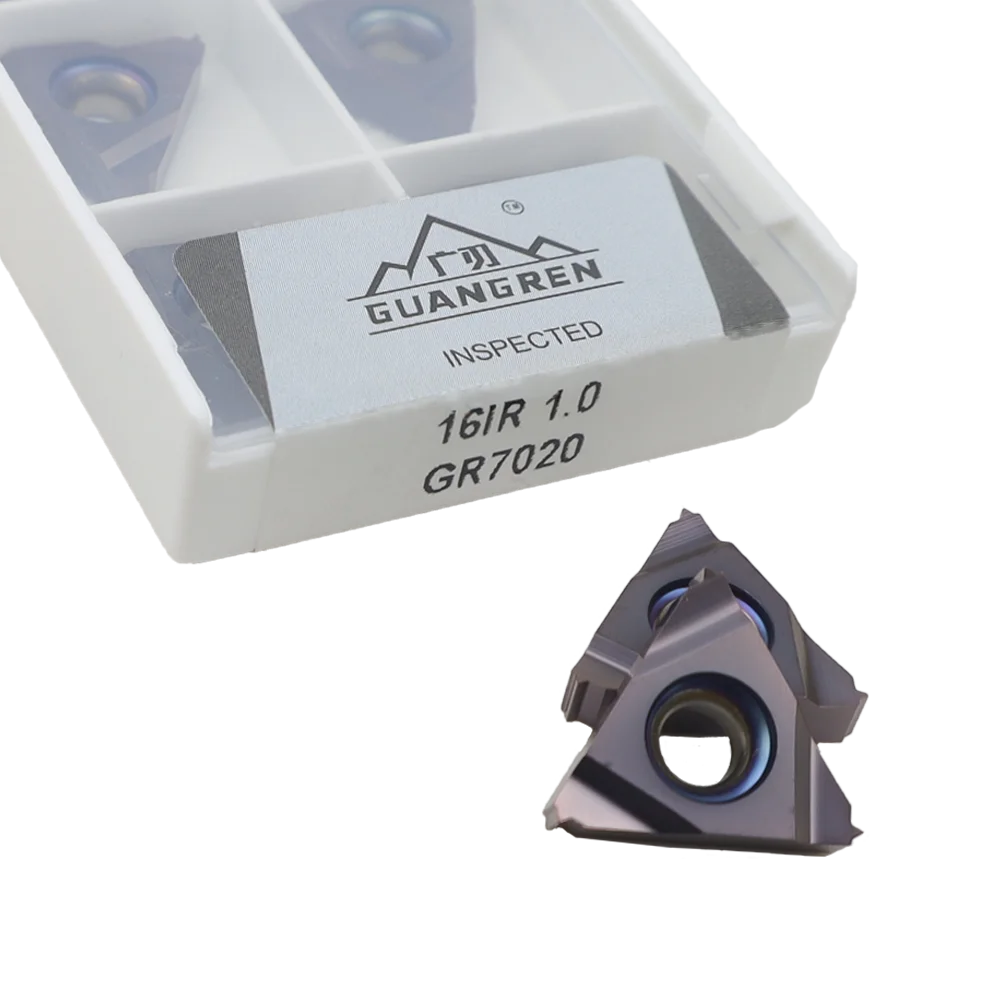 GUANGREN 16IR 1.0/1.5/2.0/2.5/3.0ISO 1.0-3.0 Fixed Pitch Machining Internal Threaded Inserts CNC Cutting Carbide Turning Tools