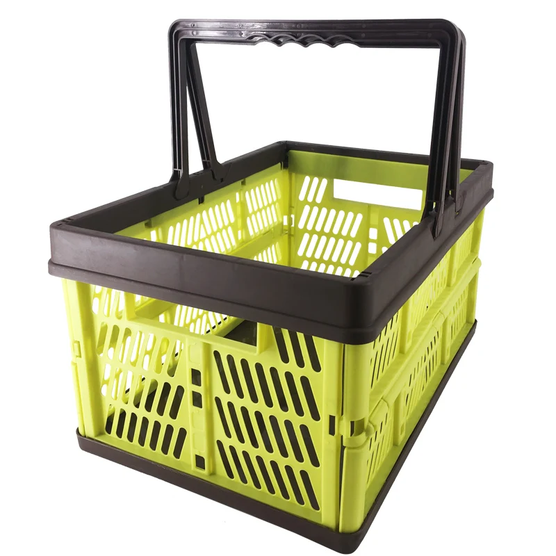 Large supermarket promotion plastic folding handbasket household storage basket