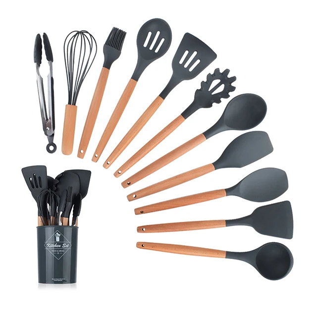 
Utensils Strainer Turner Cooking Tools 12 Pcs Wholesale Heat-Resistant Kitchenware 12Pcs Silicone Kitchen Utensil Set 