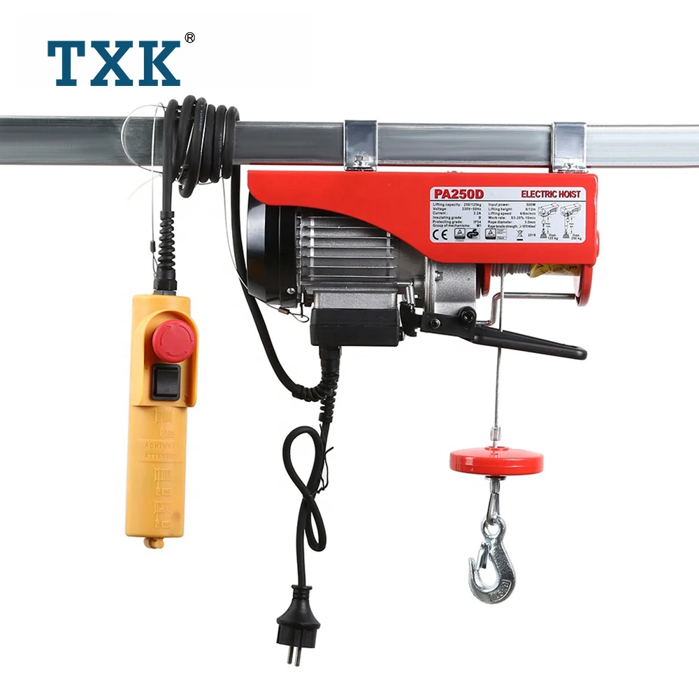 Electric Hoist 1320lbs Lift Electric Hoist 110V Mini Electric Winch Wire Cable Hoist Overhead Crane Lift with Remote Control