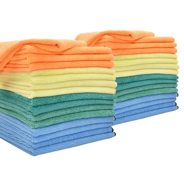 Wholesale cheap 50 Pack Assorted Multi Color Reusable and Lint-Free Microfiber rag Cleaning Cloths Towels for Kitchen