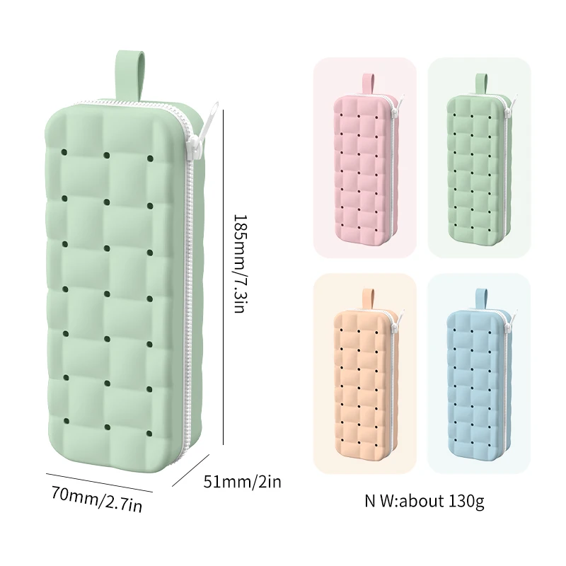 New Design DIY Candy Hole Silicone Pencil Case for School Silicone Pencil Pouch