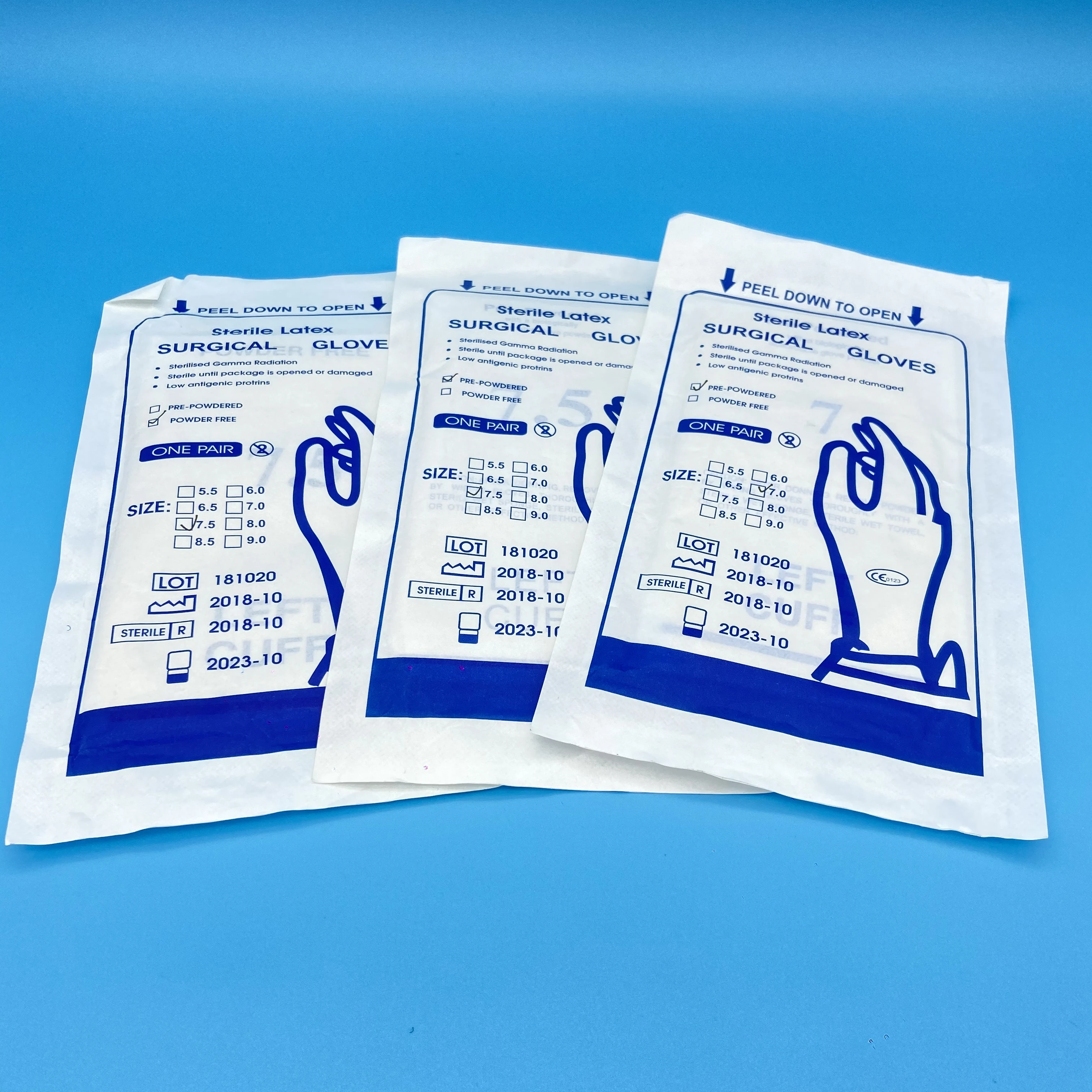 Disposable Medical Latex Gloves Powdered or Powder-Free Sterile Latex Surgical Gloves Powdered with CE and ISO