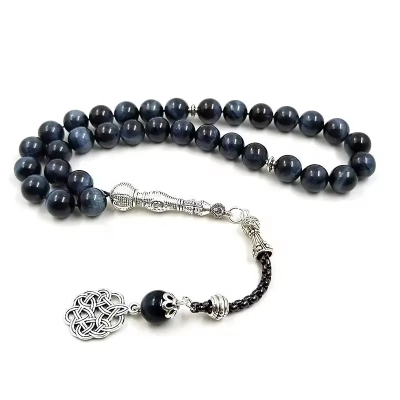 Браслет TASBIH с розарием для мусульман, 10 мм, натуральный выветренный Агат, 33 бусины, модные браслеты с нефритовым жемчугом, бисером, для вечеринок, для Ближнего Востока