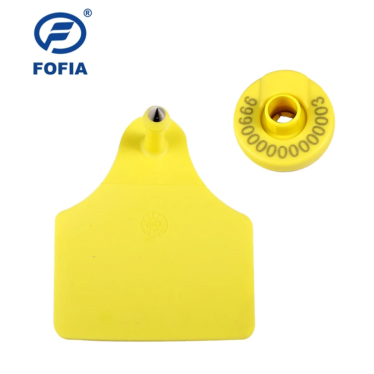 FOFIA FDX-B RFID Long Range Uhf qr code bluetooth cattle tagactive rfid ear tag  124k 125k ear tag