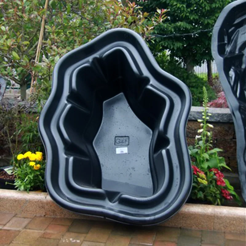 outdoor custom courtyard large fiberglass frp black preformed farm aquarium koi fish tank ponds for fish farming