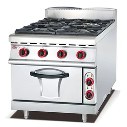 (#700)Industrial Freestanding 4 Burners Gas Range Cooker With Electric Oven(OT-878-4D)