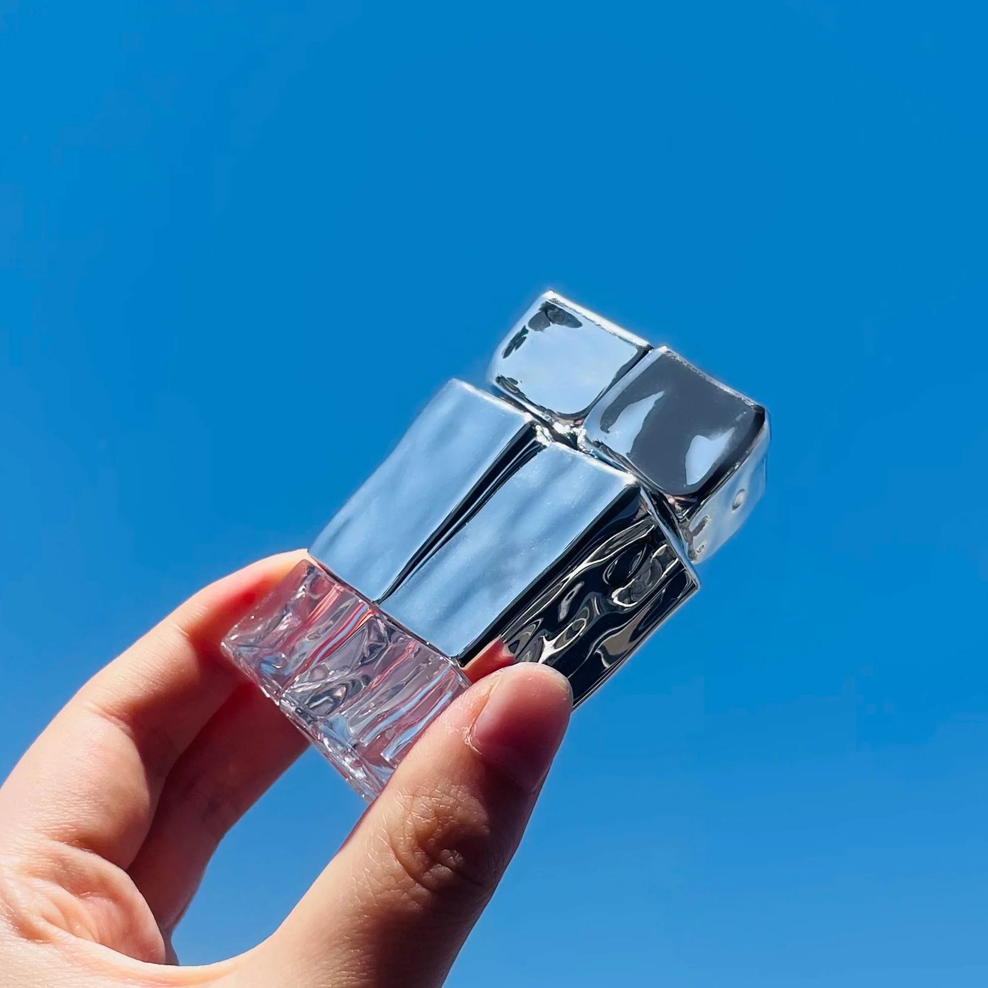 MIni Cute Silvery 2.5ml Water Ripple Cosmetic lip glaze empty lip gloss bottle container Lip gloss tube custom logo Packaging