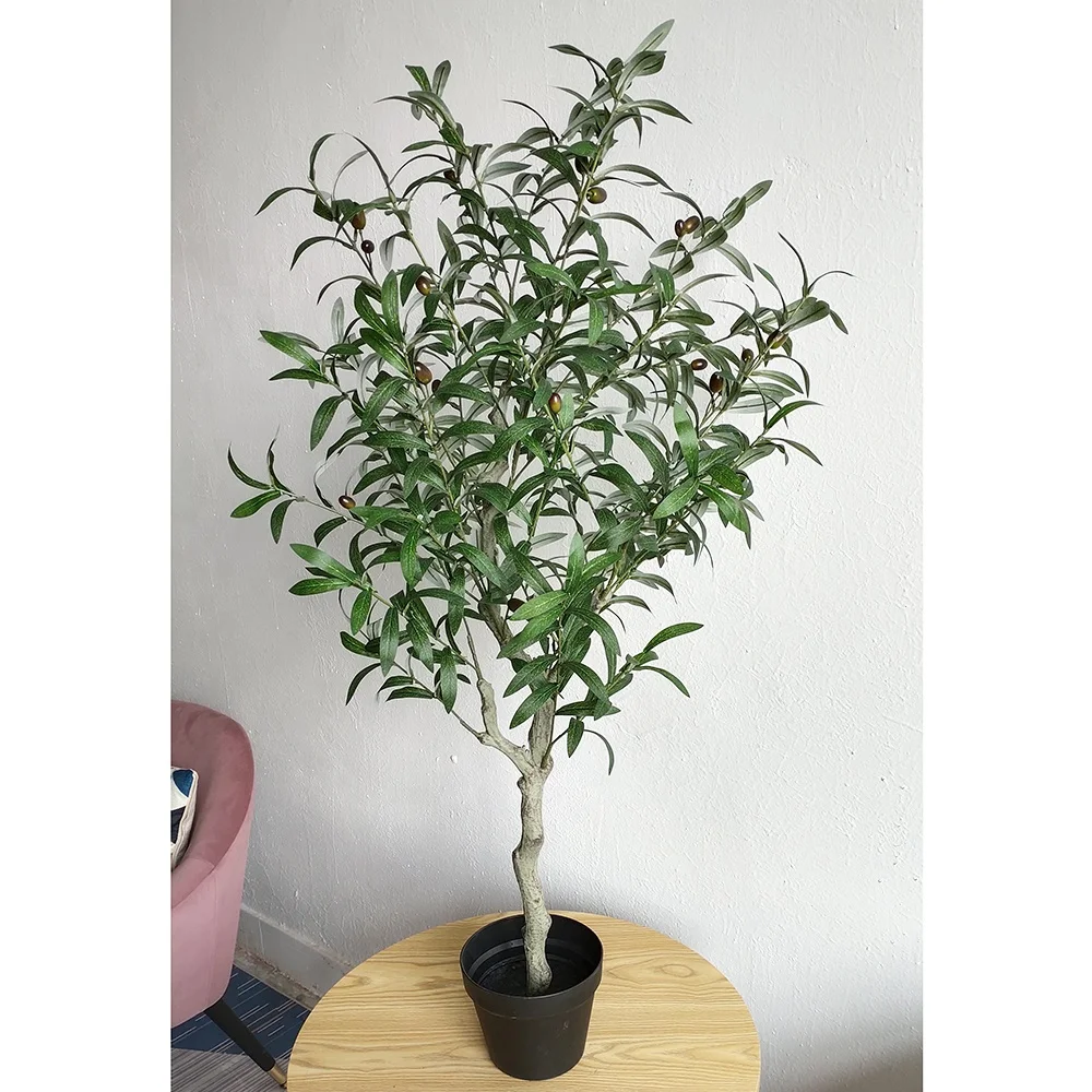 Latest design high quality green artificial indoor olive tree with fruits 120cm tall