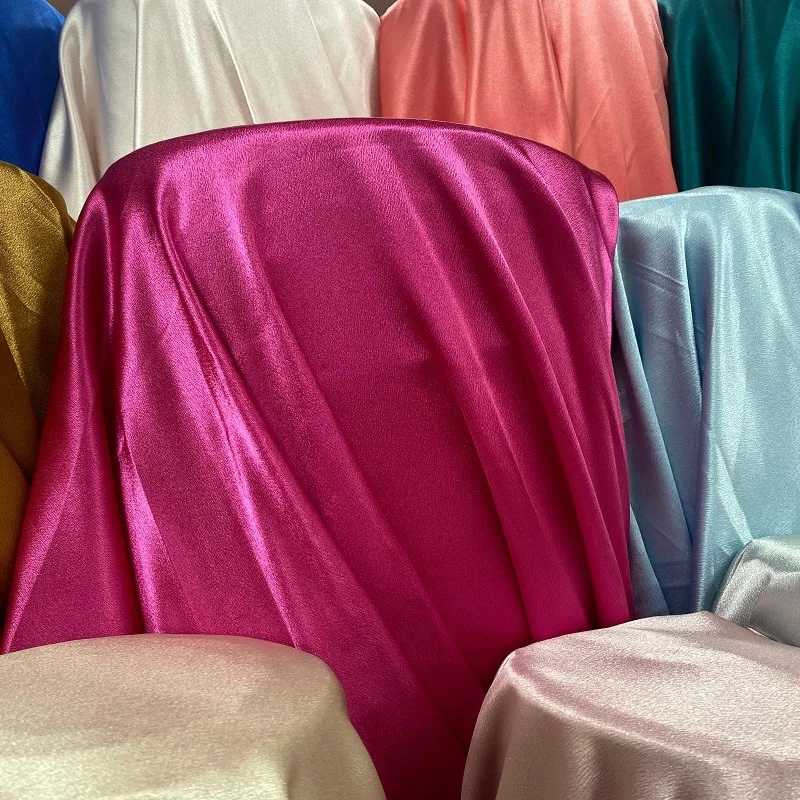 China Factory New Arrival Solid Satin fabric for Clothing Accessories Headwear