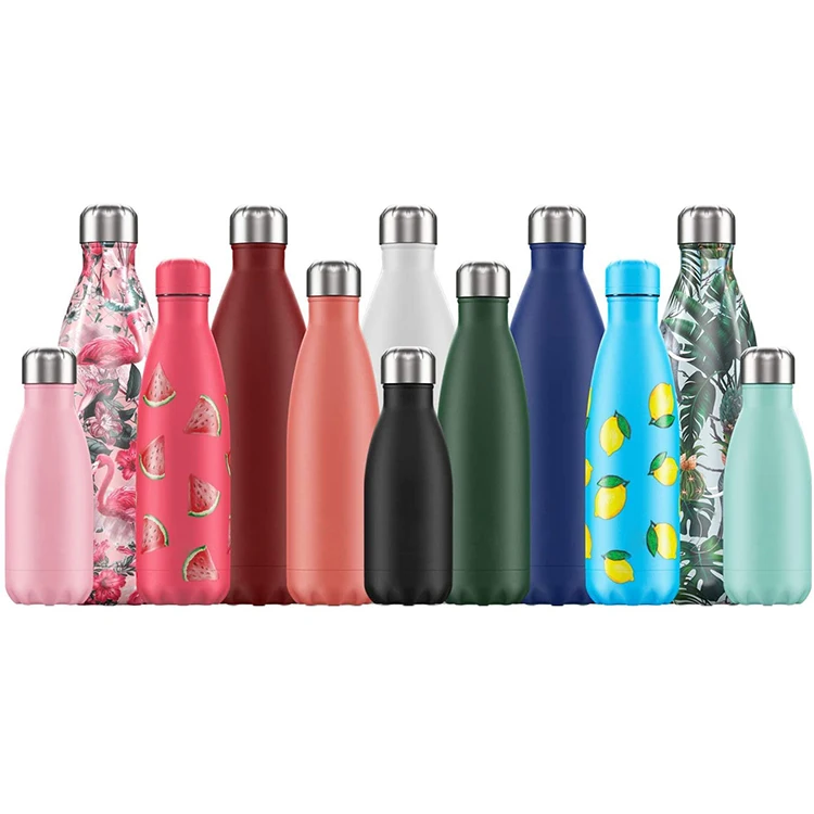
17oz Stainless Steel Vacuum Insulated Water Bottle Leak Proof Double Walled Cola Shape thermos Keeps Drinks Cold for 24 Hours 