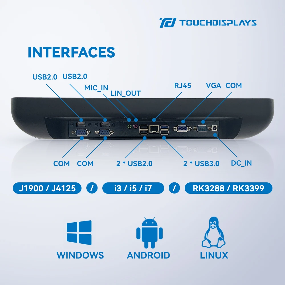 Card reader dual terminal touch screen pos machine