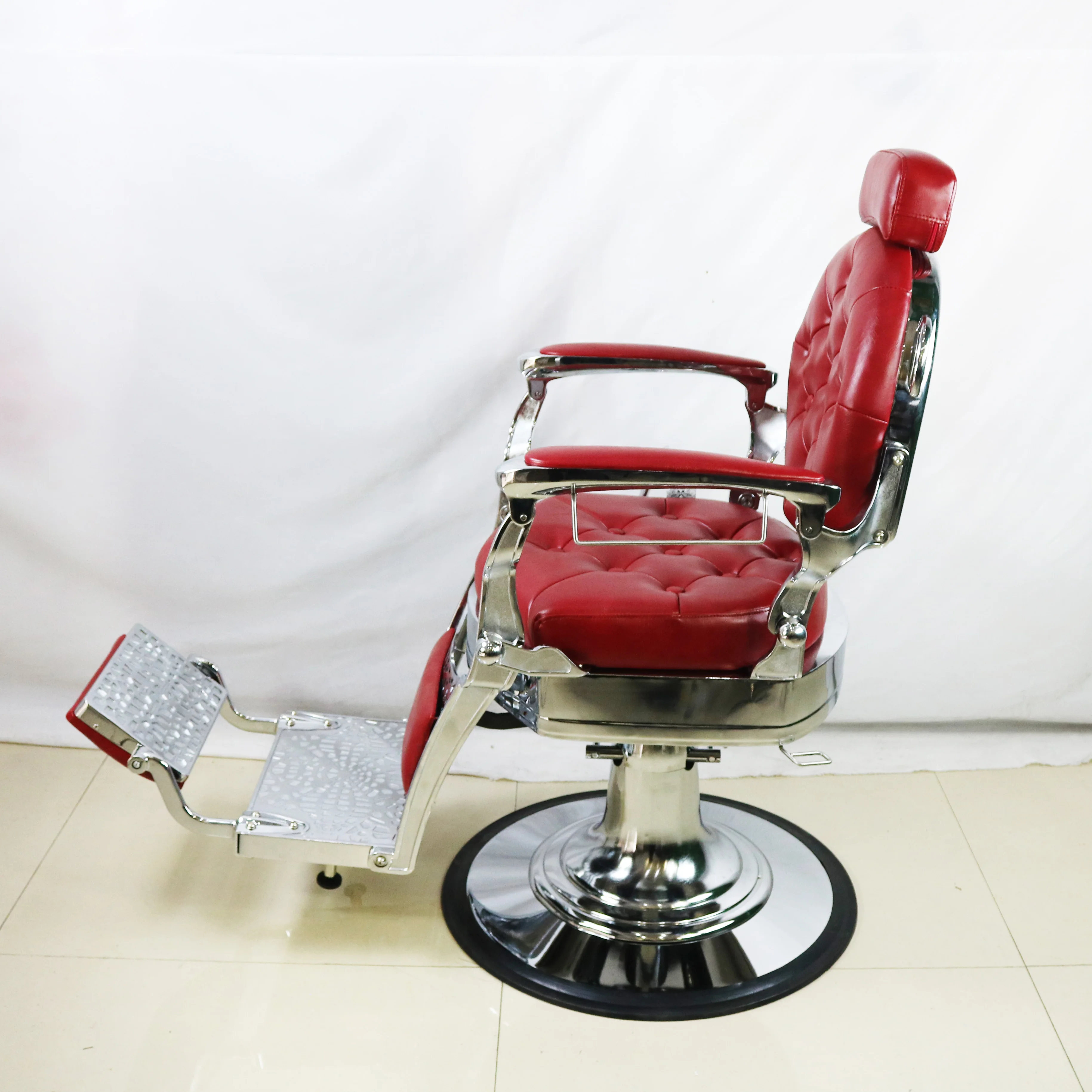 Aluminum alloy red barber shop hair salon reclining barber hair chair