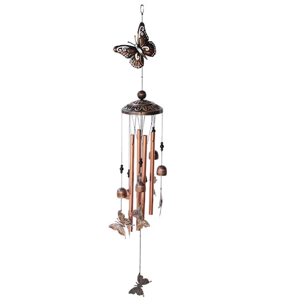 Wind Chimes Outdoor Clearance, Butterflies Aluminum Tube Windchime Patio Garden Decor, Housewarming Gift