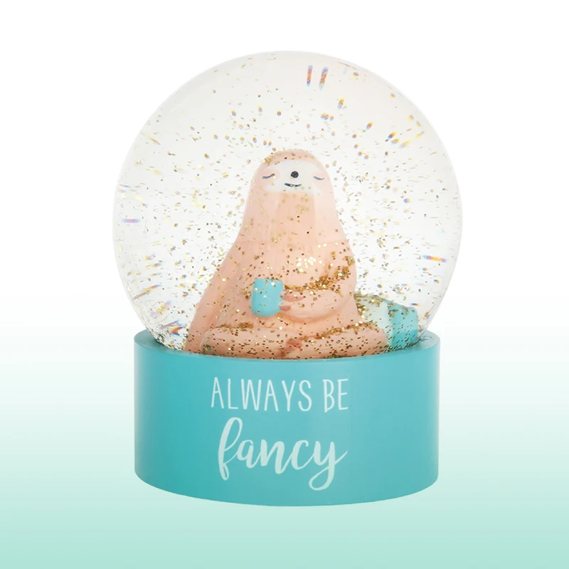 
cute resin sloth llama swan character inside with glitter custom mini diy resin glass snow globes 