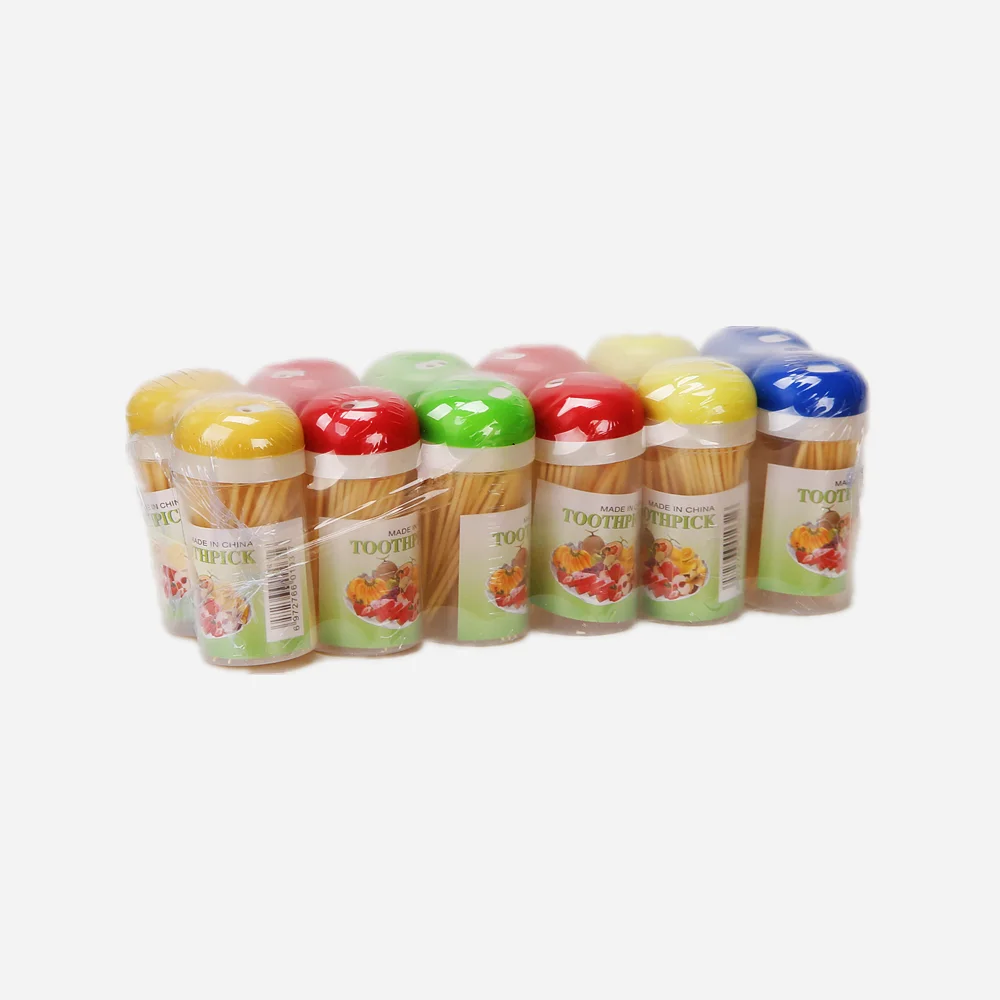 Manufacturer Cheap price double head disposable bamboo toothpick in plastic box