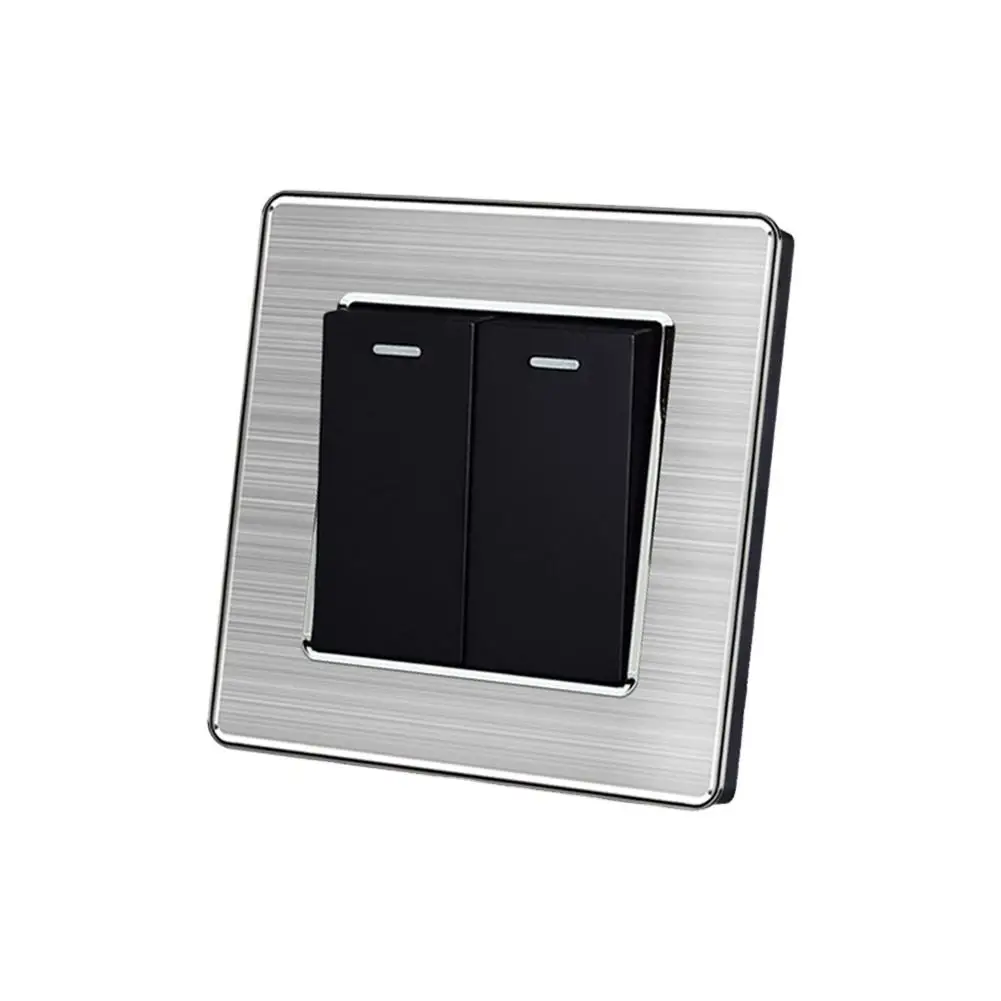 Modern 2Gang 1Way Electric Switches Indoor Control Waterproof Interruptor LED Indicator Wireless Max Voltage 250V Max 16A