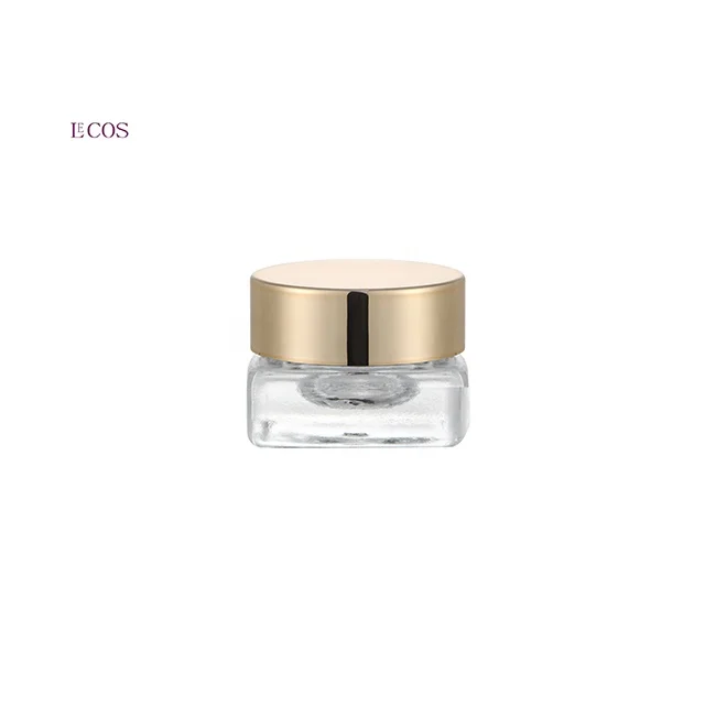 Wholesale cosmetic face cream container 3g Square Cosmetic Glass Jar Amber Cosmetic Glass Jar
