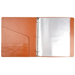 Business File Holder PU Leather 3 Ring Binder Padfolio Case Executive Folder Professional Letter Size A4 Document Bag