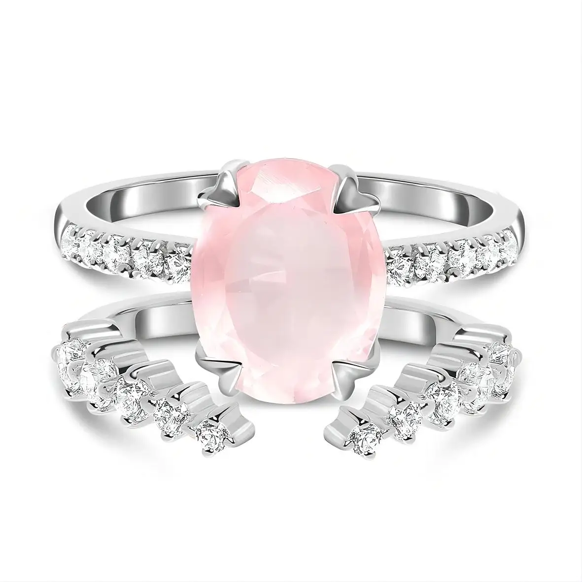 Новое поступление оптовая продажа красивое женское ювелирное изделие овальное кольцо из Моха и агата с муассанитом обручальное обещание кольца для подарка