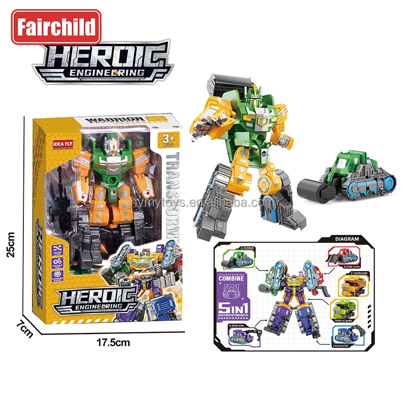 Engineering Vehicle Deformation Robot 2 in 1 Plastic DIY assembly Transforming Robot  Kids Transforming Truck