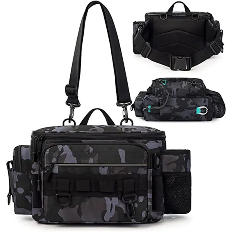 Outdoor Round Rod Storage Bags Foldable Oxford Waterproof Fishing Tackle Bag