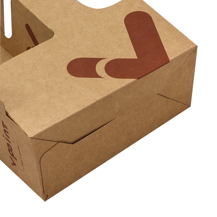 Экологически чистая одноразовая Крафтовая бумага с логотипом на заказ, подставки для кофейных стаканчиков, 2, 4, 6 упаковок, бумажный подстаканник с ручкой