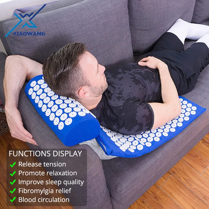 Hot sales chinese manufacturer custom logo spike massage back relax yoga acupressure mat and pillow set
