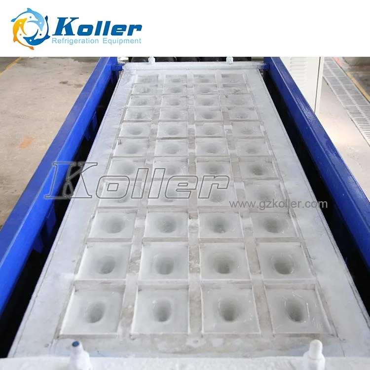 Koller 2 tos/dia Maquina de Hielo de Bloque Placa de Aluminio de Enfriamiento Directo, con PLC Sistema Control Automatico