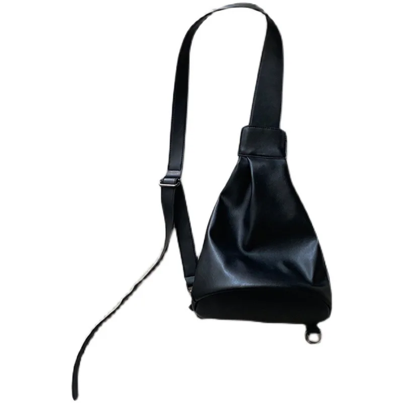 2022 New Korean Designer With Handsome Slung Chest Bag Fashion Western Style Simple Literary Shoulder Bucket Bag