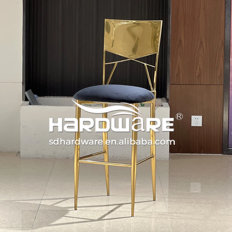 High End Customized Stainless Steel Gold Dining Cheap Cocktail Chair