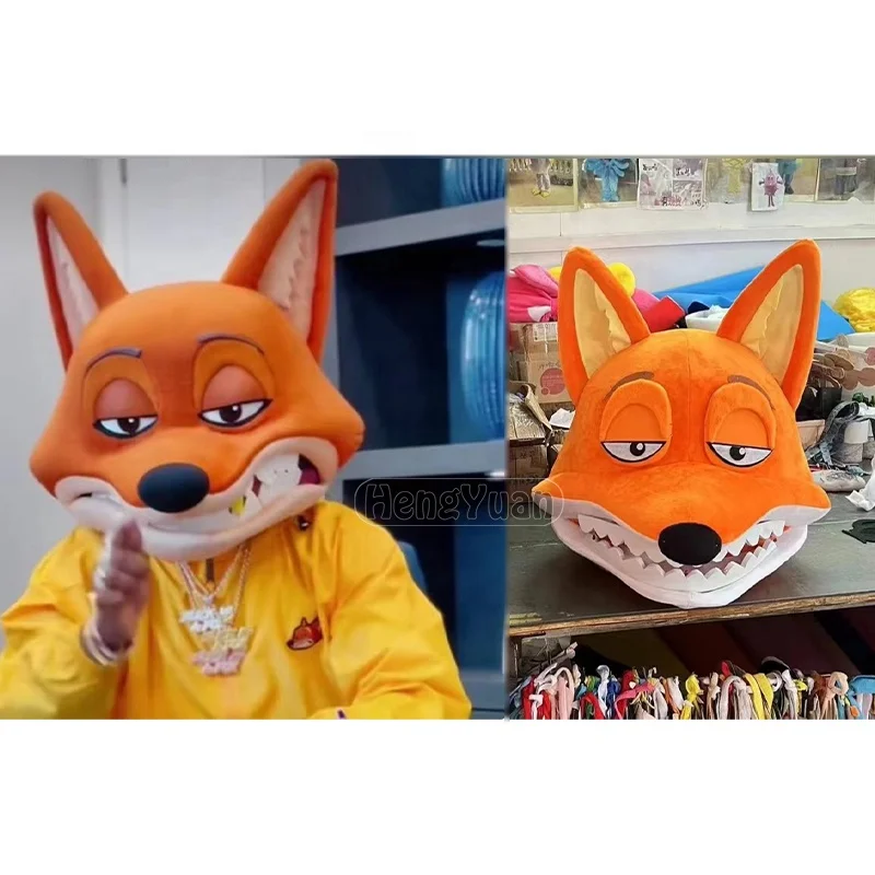 Hengyuan Adult Cartoon Animal Cosplay Fox Mascot Costume for Advertising Carnival Feast Prop Mascot Dressing Party Supplies