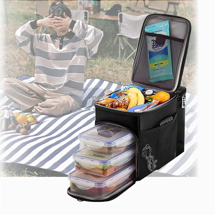 Stylish All-in-One Portable insulated cooler bag picnic tote bag eco-friendly lunch bag