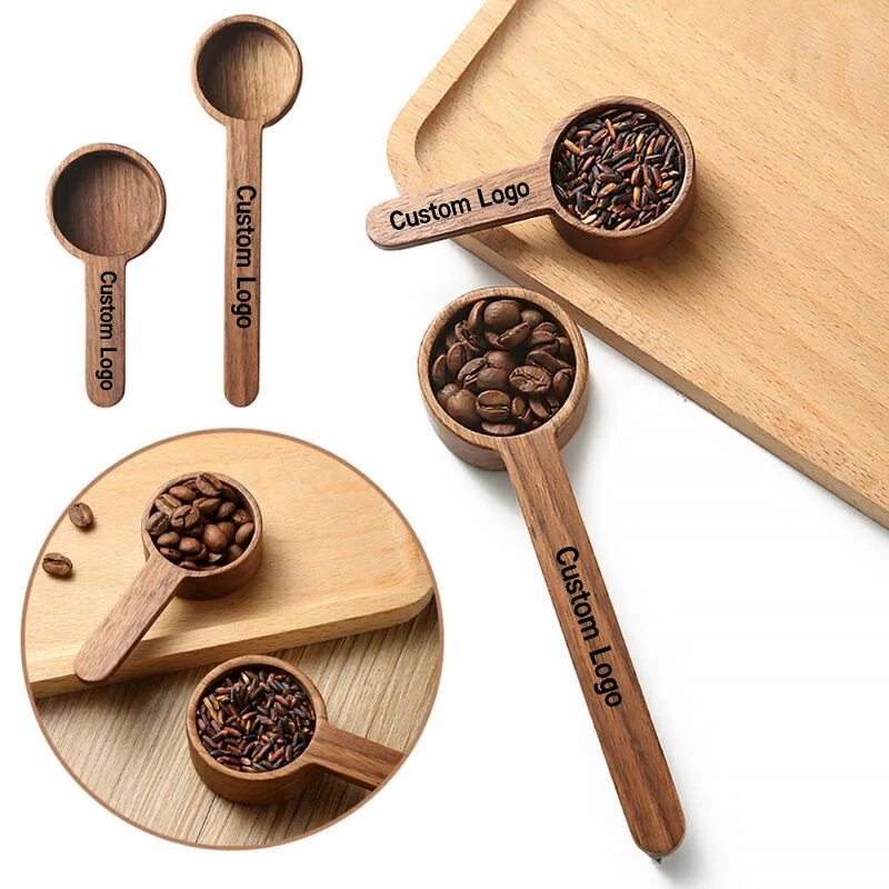 Black Walnut Wooden Coffee Measuring Scoop Wooden Tableware Coffee Tea Measuring Spoon
