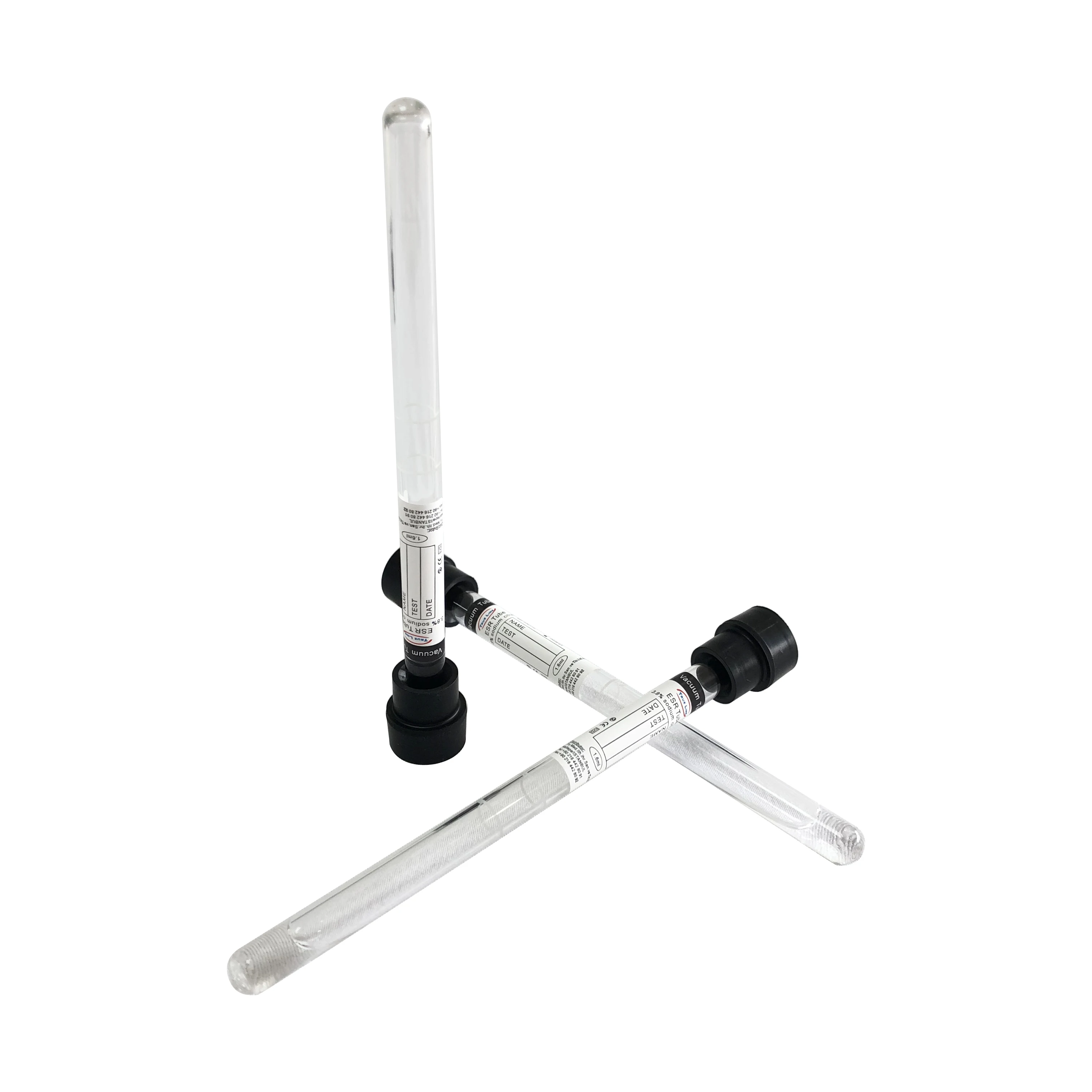 Medical Disposable glass Glass Vacuum black Esr Vacutainer blood collection esr fast tube