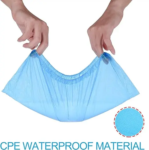 Disposable Shoe Covers In Stock Thickened Dust-Proof Waterproof And Anti Slip Extra Thick Indoor Household Adult Cpe Shoe Covers