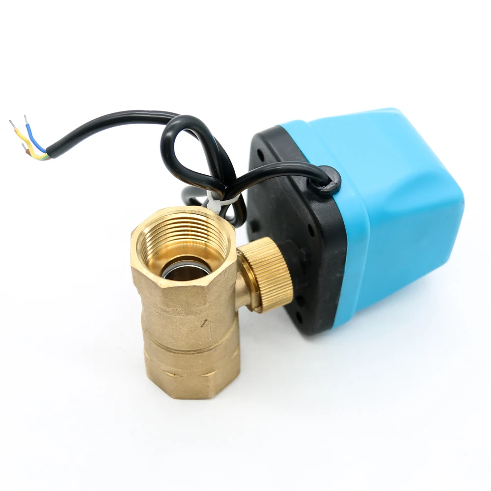 Wholesale 1/2 inch Ball Valve electric double wire brass Motorized Ball Valve 220v Motorized Brass Ball Valve for water oil use