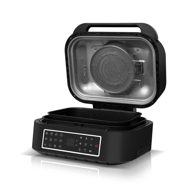 High Cost-Effective 6.5 L 1700W Smokeless Griddle Combo Air Fry Grill