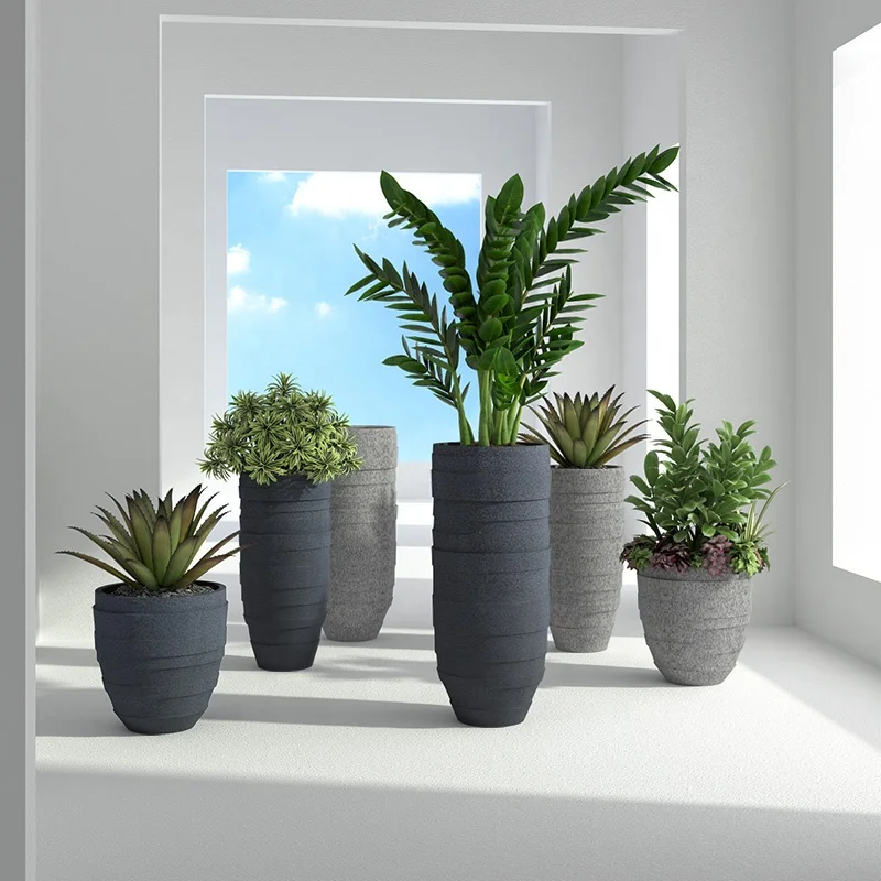 Nordic Big Pots For Plants Indoor Outdoor Decoration Fiberglass Flower Pots Planter Garden And Home