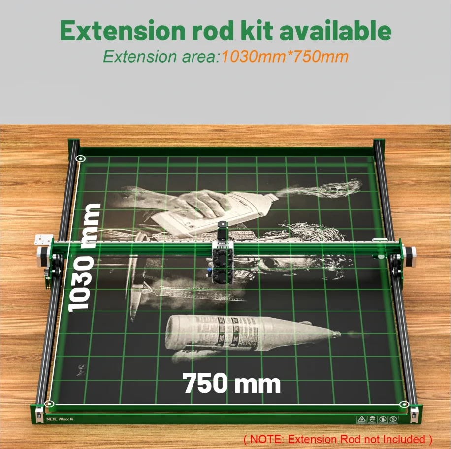 Free shipping 1030*750mm Flat Extension Cutting Panel for NEJE Max 4 Laser Engraver (After Y-axis enlarges)