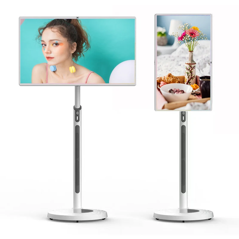 32-inch white HUARONGBrand Android12  indoor portable mobile touch display  sports fitness screen  video wall advertising screen
